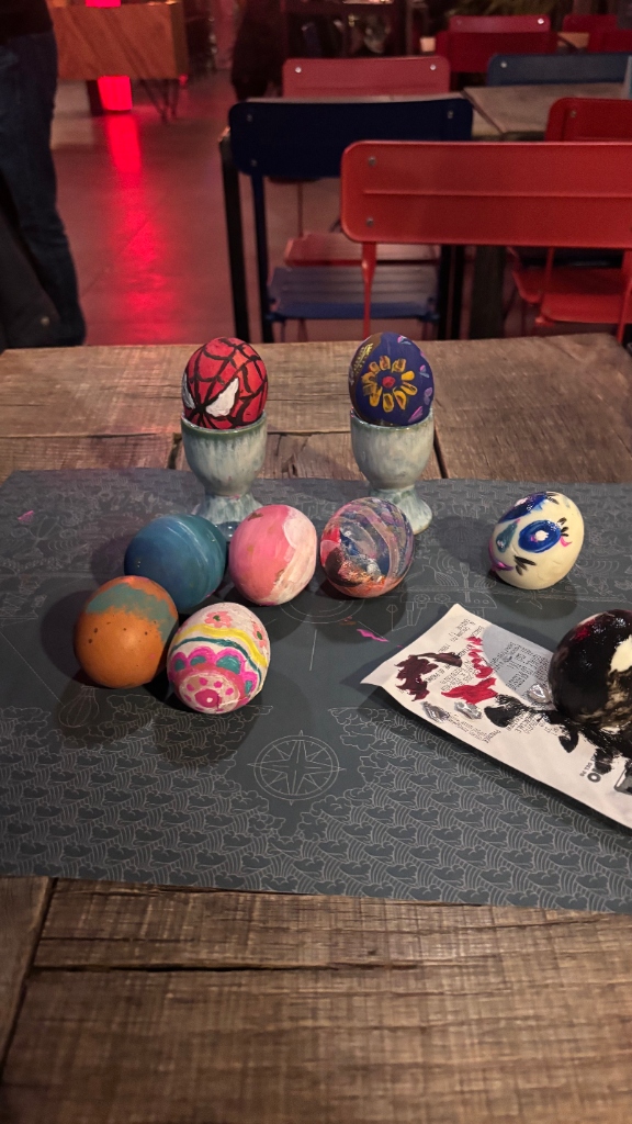 Spider-Man and Floral Painted Eggs Artwork
